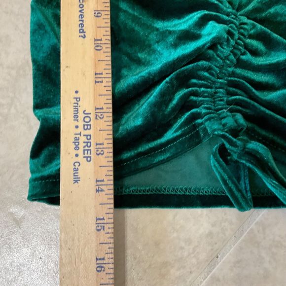 Urban Vine long sleeve velvet crop top rushed women’s S green Boho Fairy Grunge - Picture 5 of 6